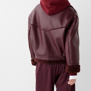 BERSHKA double faced jacket burgundy